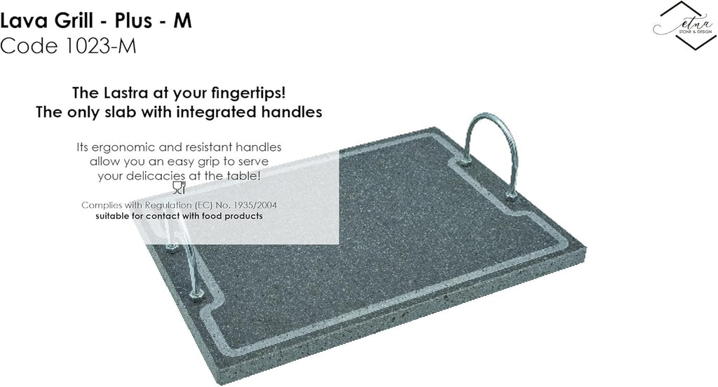 Lava Stone Grilling Plate with Handles A65111