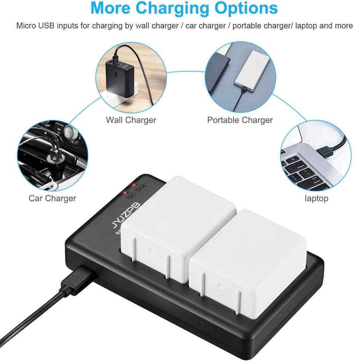 2 Pack 3.85V 4800mAh Replacement Batteries with Dual Battery Charger Y763432