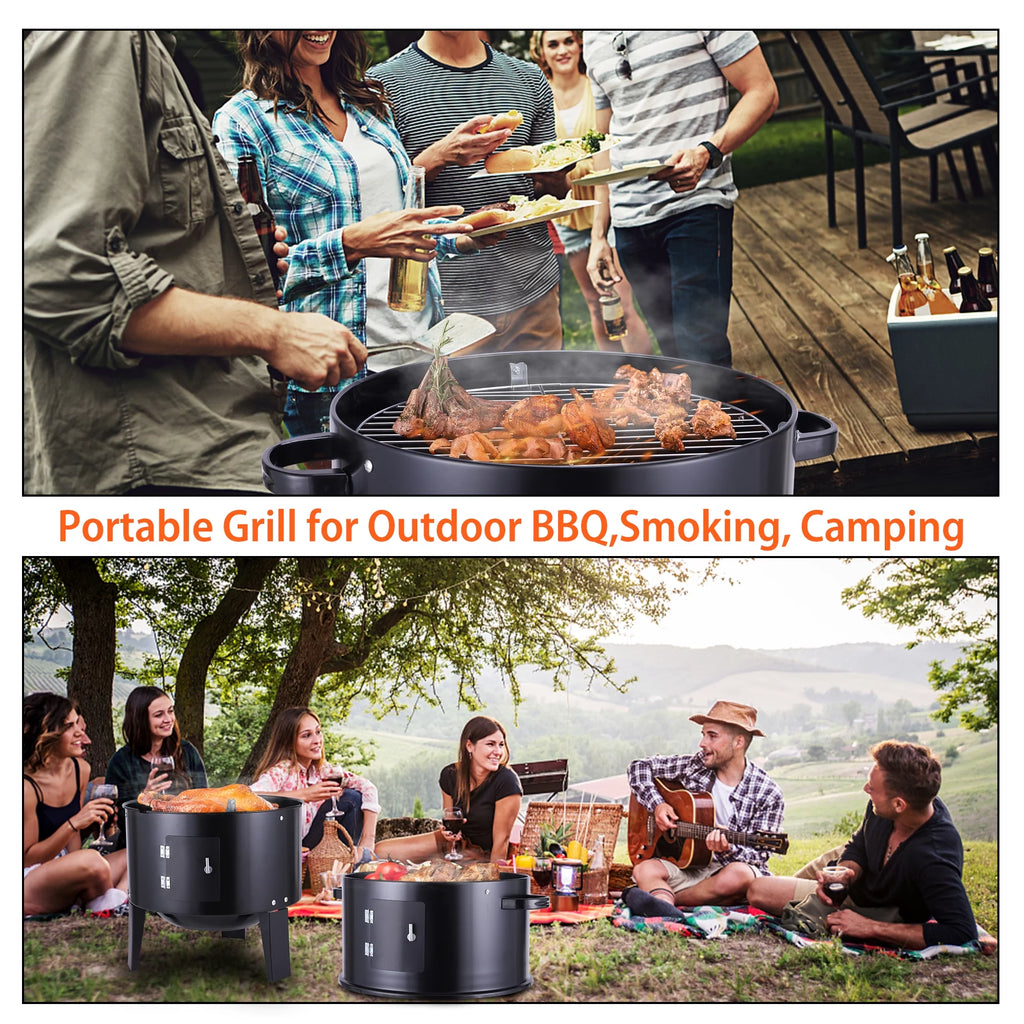 Portable Charcoal Smoker Grill S312939