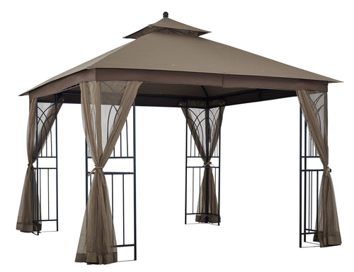 10' x 10' Gazebo with Mosquito Net and Corner Shelves U4555