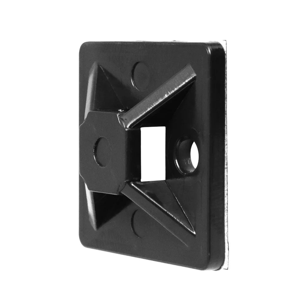 Black Mounting Base for Cable Runs, 100 Pack R703594