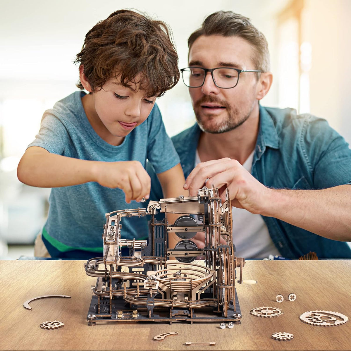 3D Wooden Marble Run Chain Mechanical Building Kit S15220