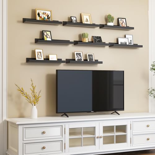 Rustic Brown Wall Shelves Set of 8 F15470