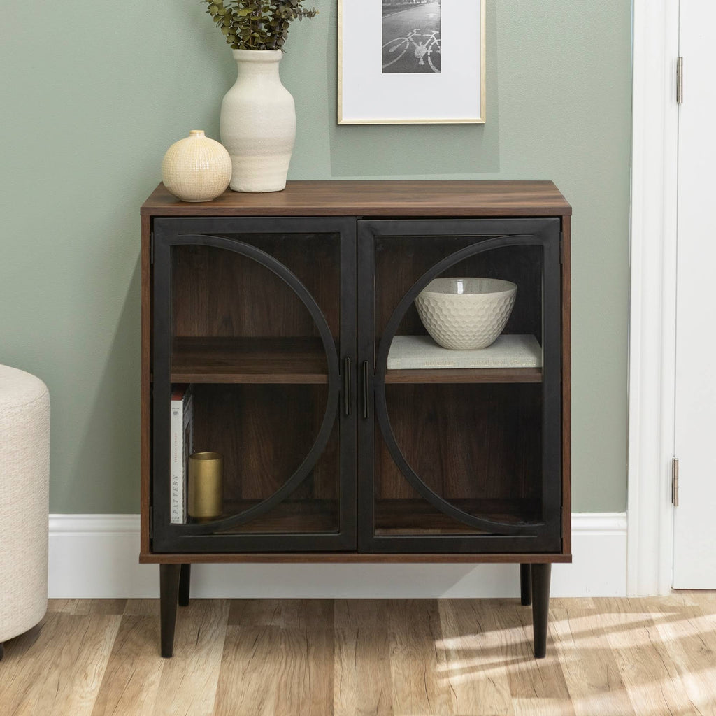 Metal and Glass Door Accent Console G35673
