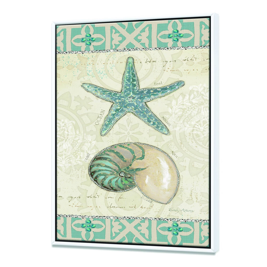 Nautical Coastal Framed Canvas - 34 in. Wide x 44 in. High - Gold E60771