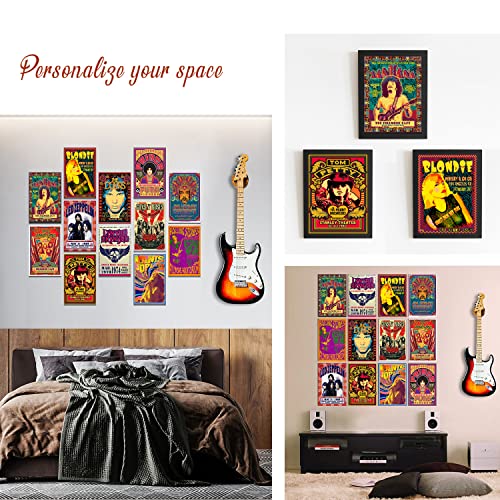 Vintage Rock Band Posters 12 Set 7.8X11.8 Inch H145