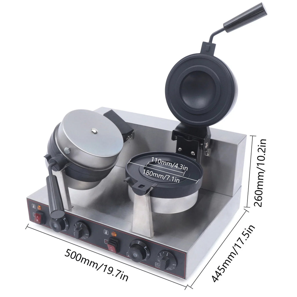 Double Head Stainless Steel Non-stick Electric Waffle Maker 2400W Q674
