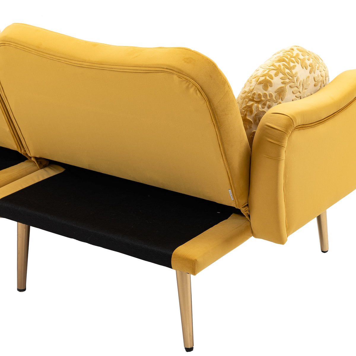 Velvet Love Seats Sofa with 2 Bolster Pillows M829434