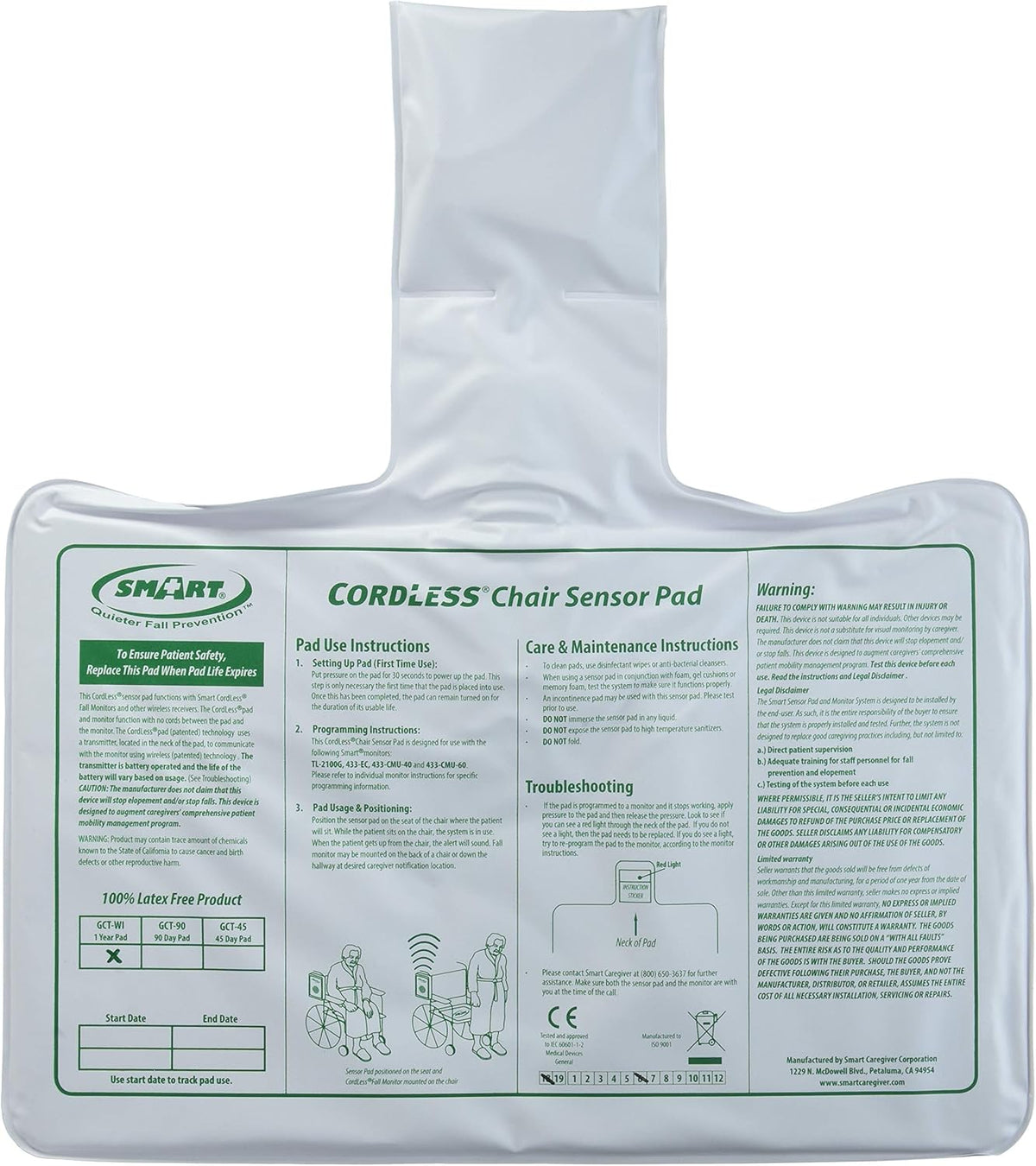 10in x 15in Cordless Chair Sensor Pad F2408