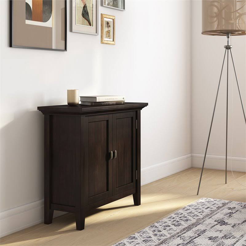 Solid Wood Low Storage Cabinet in Brunette Brown A5468