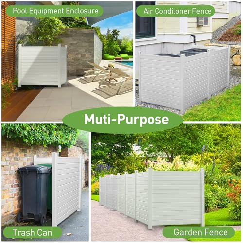 48"W X 48"H Outdoor Freestanding Vinyl Privacy Screen A612