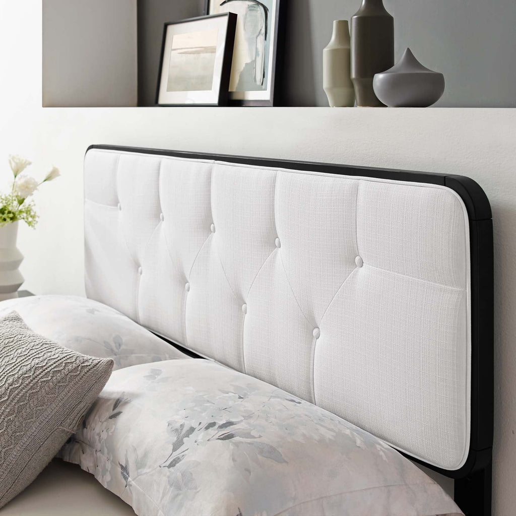 Tufted Twin Fabric and Wood Headboard Q445518