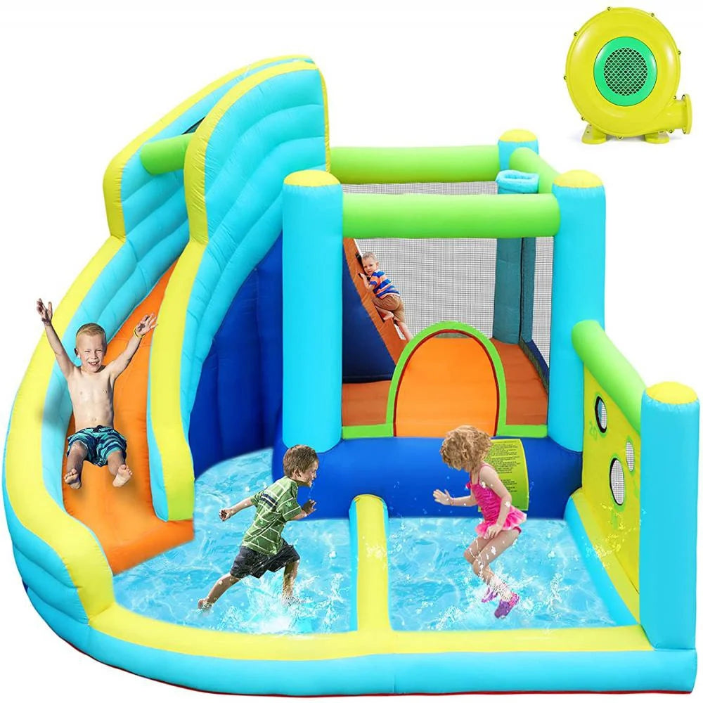 Kids Inflatable Bounce House Ball Pit Play Slide With Blower G4200
