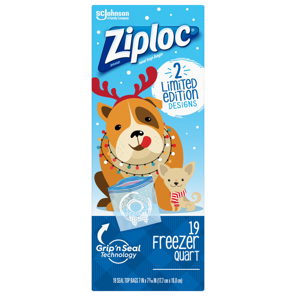 Holiday Freezer Quart Bags, 19 CT C325