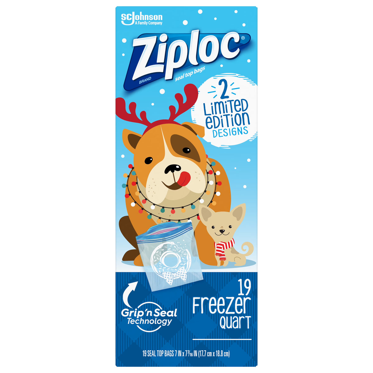 Holiday Freezer Quart Bags, 19 CT C325