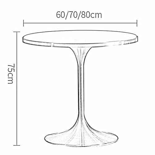 60/70/80cm Round Marble Dining Table with Metal Base R763426