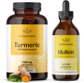 Turmeric Curcumin Capsules and Mullein Leaf Extract Tincture 2 Pack V7783