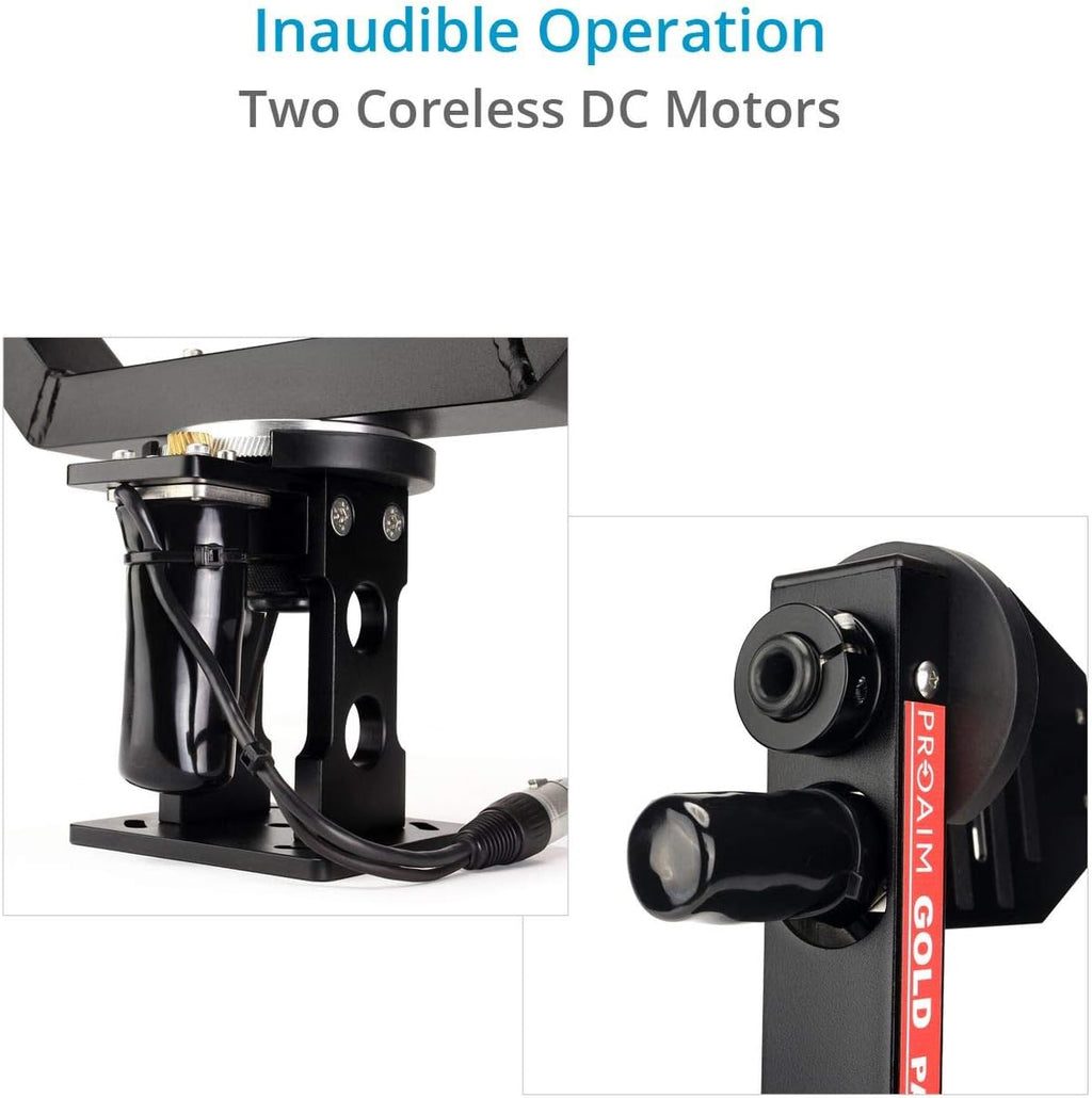 Gold Motorized Camera Pan Tilt Head with Joystick Control J4359