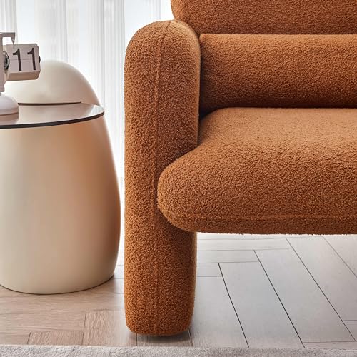 Cream Lambskin Sherpa Fabric Accent Chair Y550665
