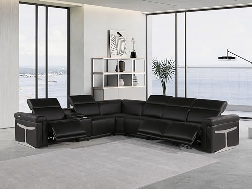 6-Piece Italian Leather Sectional Sofa with Power Reclining Seats Y178276