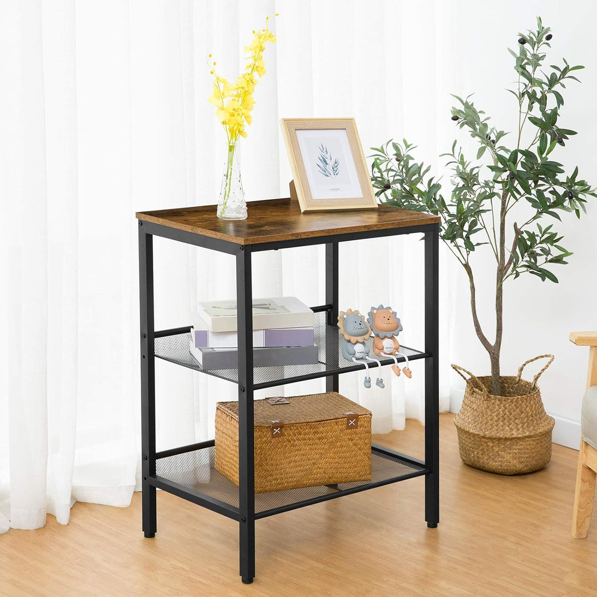 3-Tier Utility Cart on Wheels with Adjustable Feet R543101