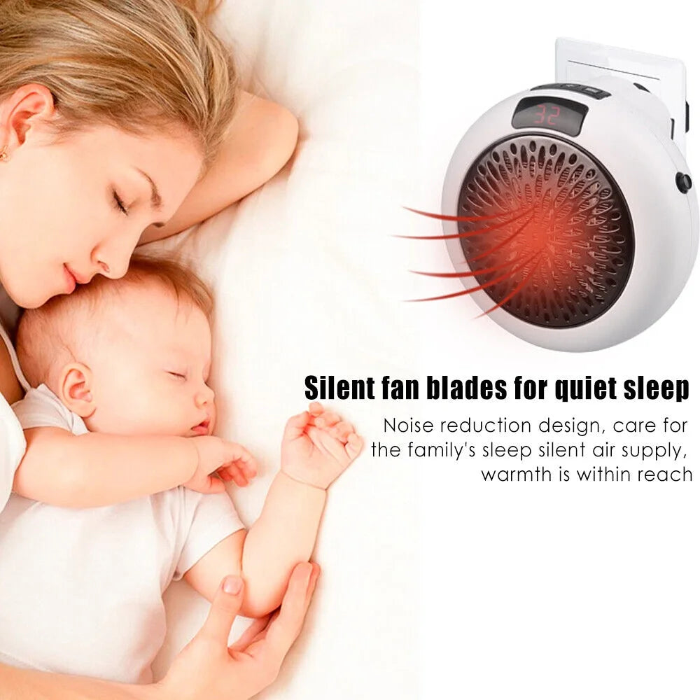 900W Plug in Electric Heater Fan with Remote Timer Q36380