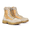 Tan Leather Lace Up Boots with Zippers O33857