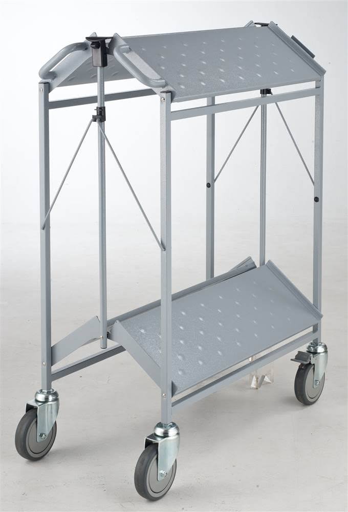 Gray 2-Shelf Folding Swivel Caster Carts G5985