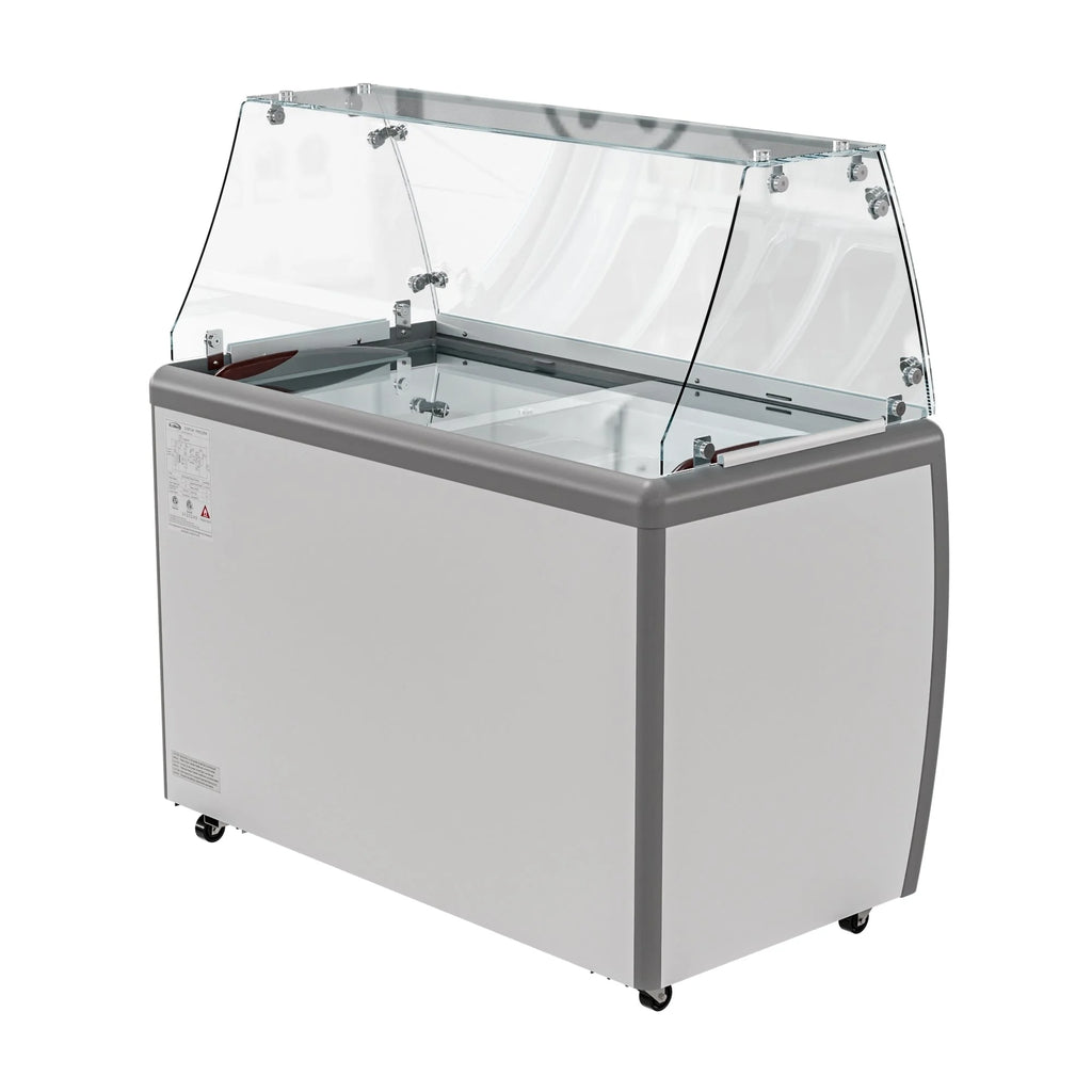 Gelato Dipping Cabinet Display Freezer with Sliding Glass Door and Sneeze Guard 13 cu. ft. C957649