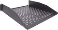 2U 19-Inch Vented Rack Mount Cantilever Server Cabinet Shelf 18-Inches Deep with Lip Black Pack of 2 P8837
