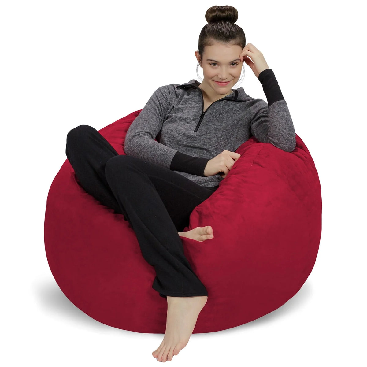 Charcoal 3 ft Memory Foam Bean Bag Chair N206