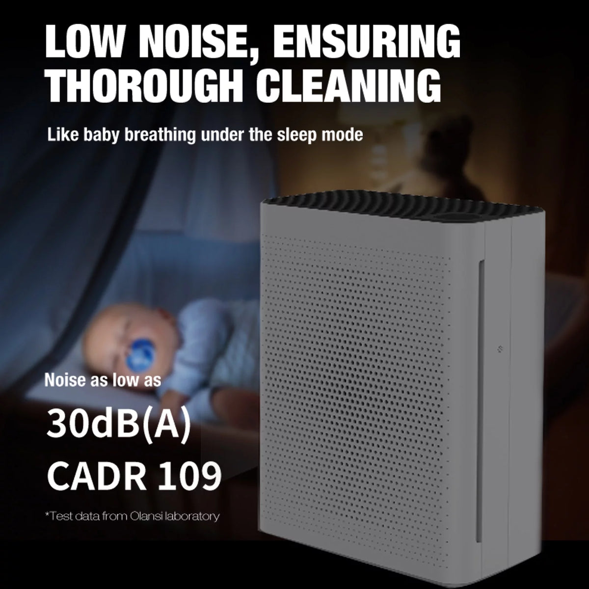 HEPA Air Purifier with Adjustable Fan Speed, Quiet Sleep Mode, 410 sq. ft Coverage, White N40214