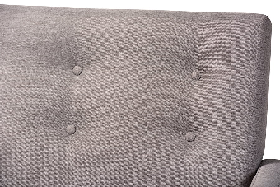 Light Grey Fabric Upholstered Walnut Wood 3-Piece Living Room Set Q935