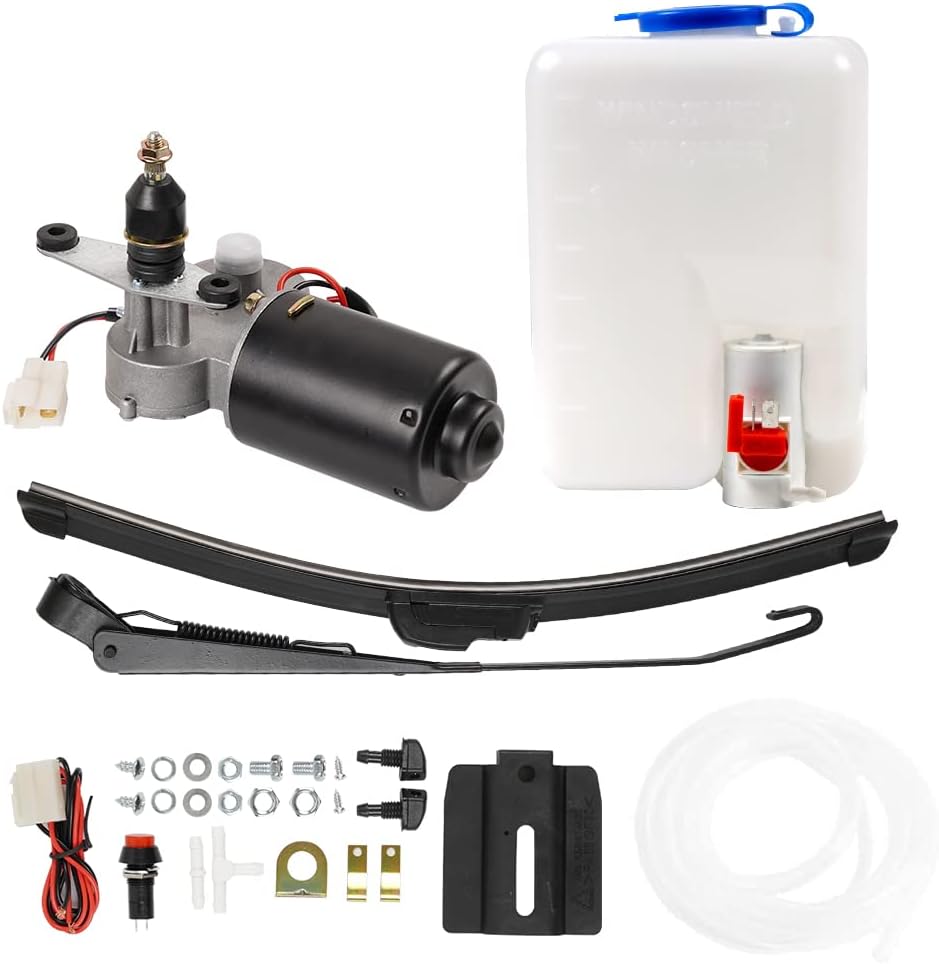 12V UTV Windshield Wiper Kit with Washer Pump, Pack of 2 D282