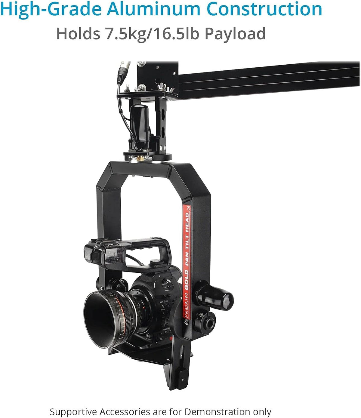 Gold Motorized Camera Pan Tilt Head with Joystick Control J4359
