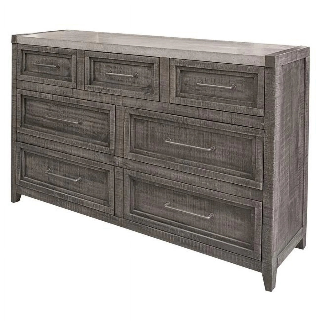Gray Solid Wood Seven Drawer Triple Dresser R75461