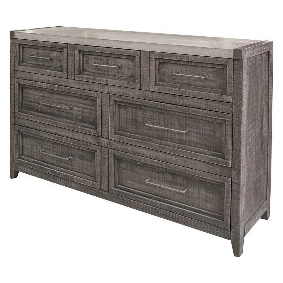 Gray Solid Wood Seven Drawer Triple Dresser R75461