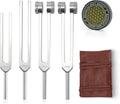 Tuning Forks Set 128Hz 136Hz 256Hz 384Hz with Red Leather Pouch P190