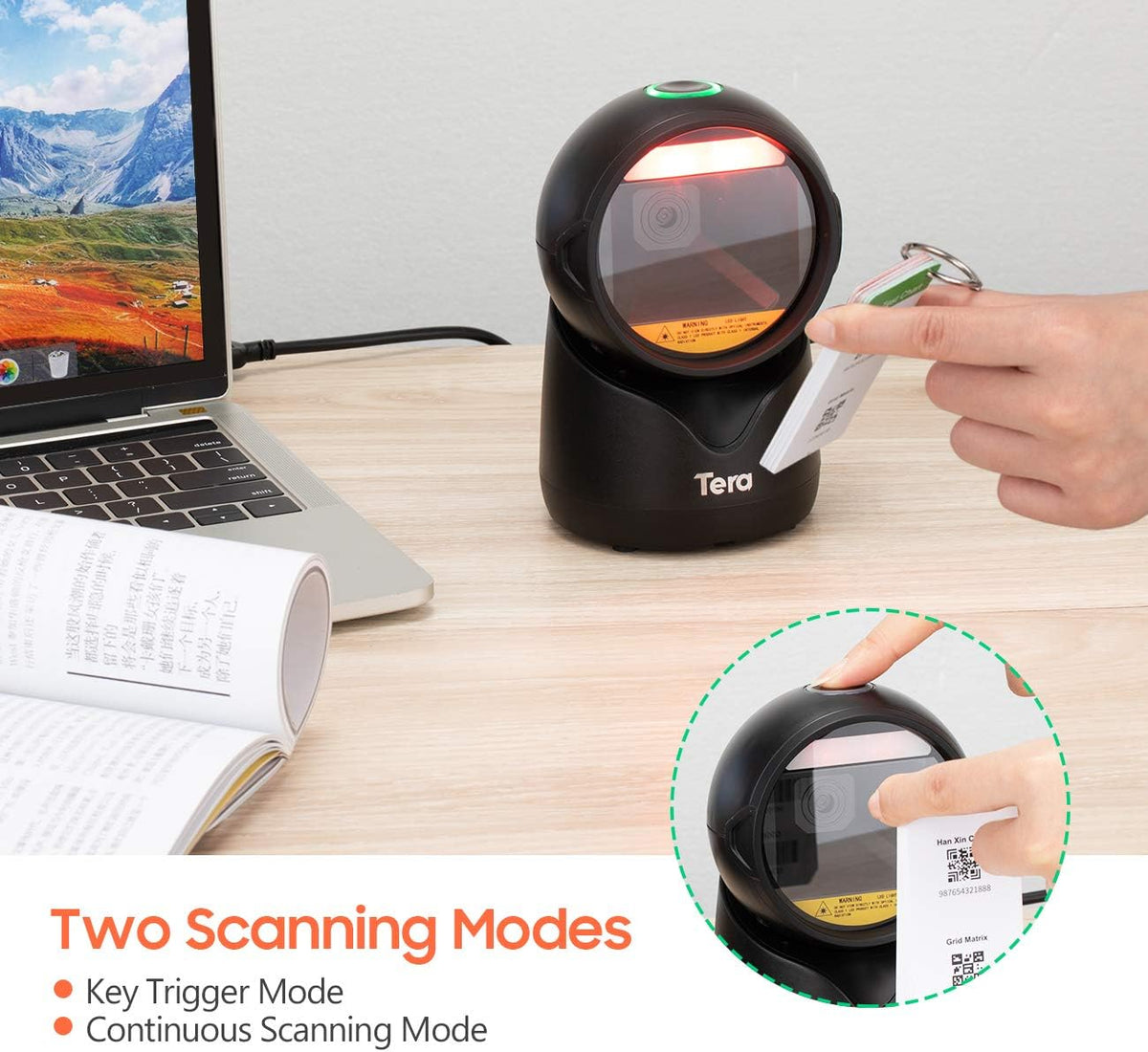 Desktop Omnidirectional Barcode Scanner with Adjustable Scan Head A9514