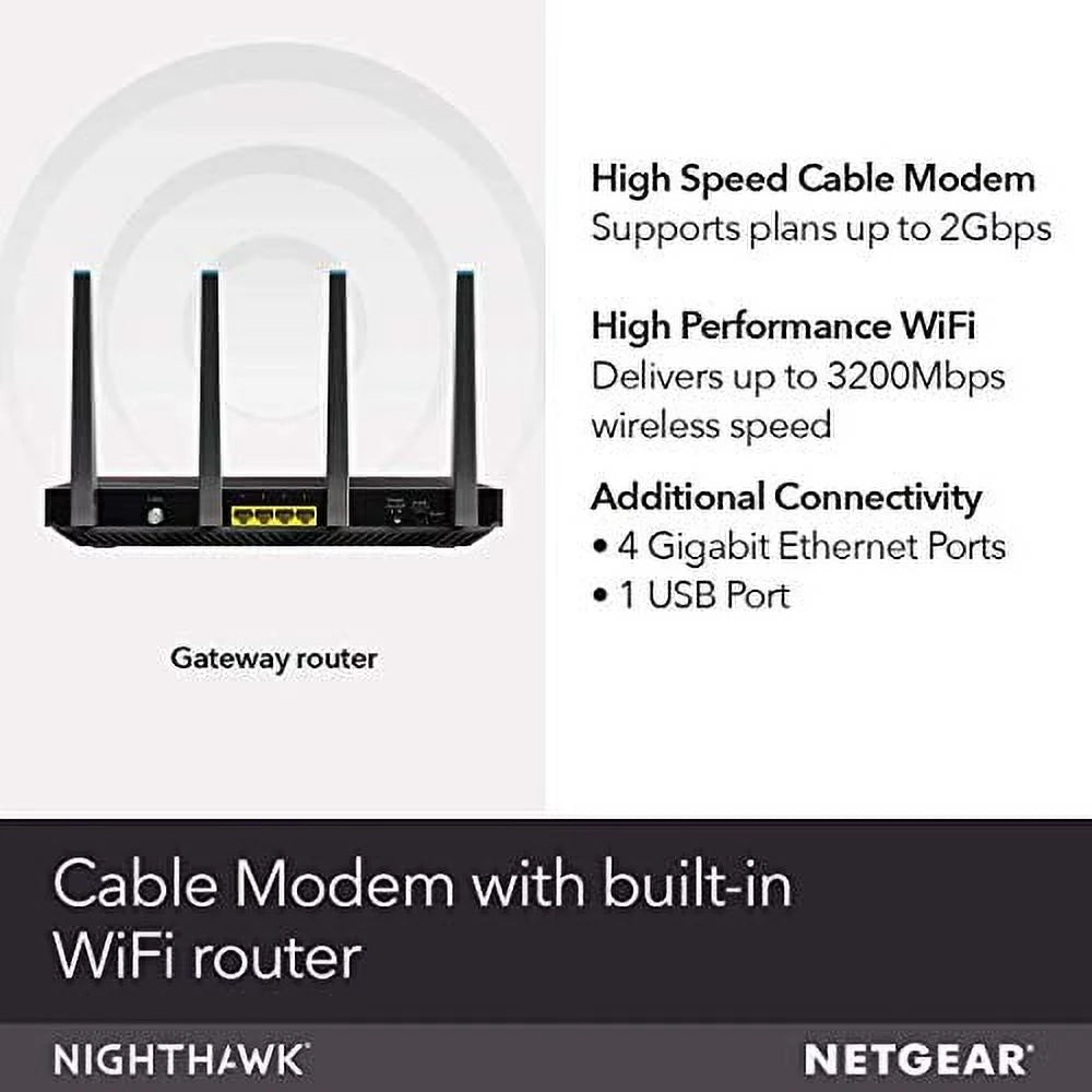 Cable Modem WiFi Router Combo AC3200 DOCSIS 3.1 K983