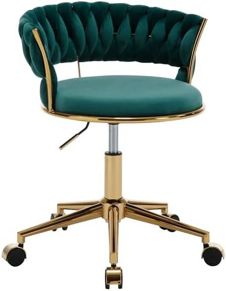 Dark Blue Velvet Desk Chair with Wheels G452443
