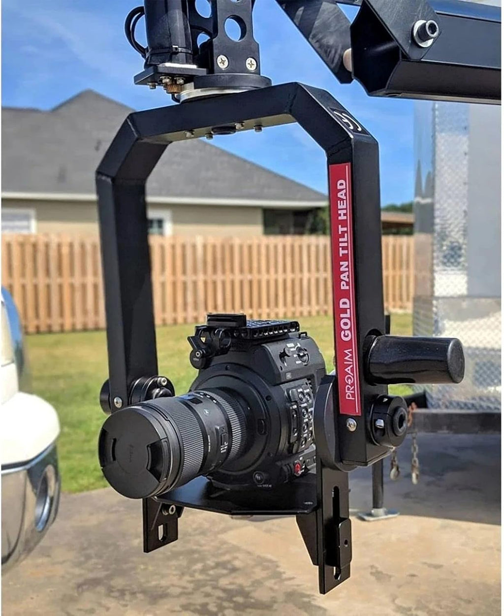 Gold Motorized Camera Pan Tilt Head with Joystick Control J4359