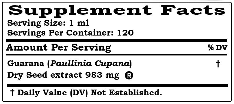 Guarana Dry Seed Liquid Extract 4 Fl.Oz E20149