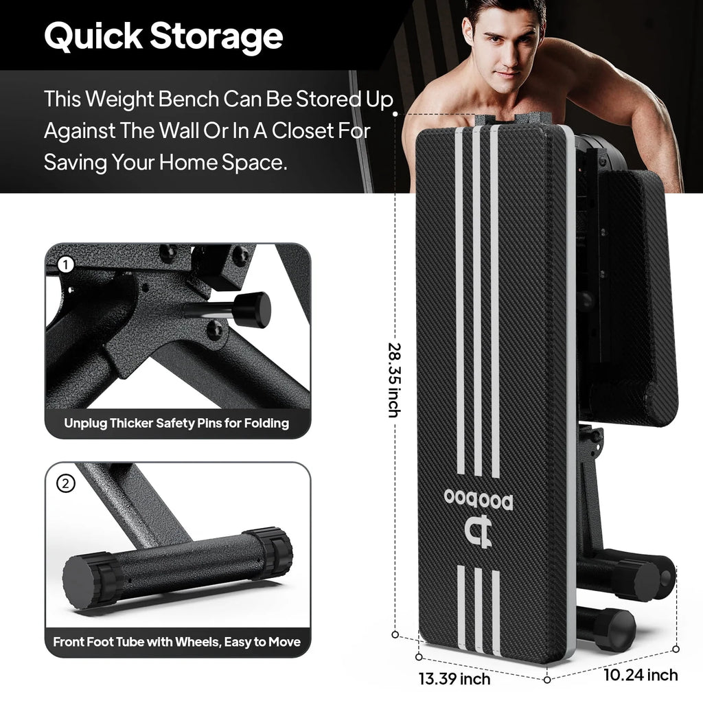 Foldable Adjustable Weight Bench D730