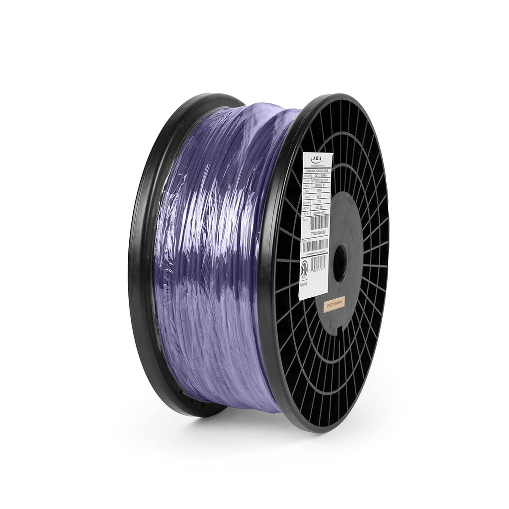 White Ultra Slim Cat6 Ethernet Cable 1000ft Unshielded Twisted Pair Pure Stranded Copper E36065