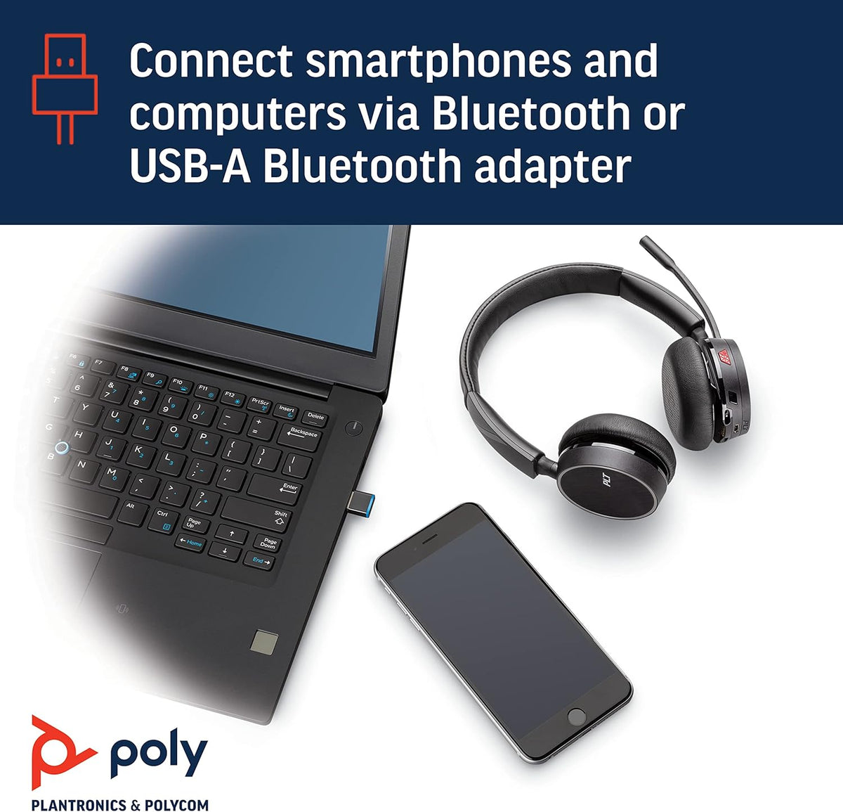 Bluetooth Single-Ear Monaural Headset with Charge Stand W8164