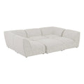 Cream Linen Textured Modular Sectional W72046