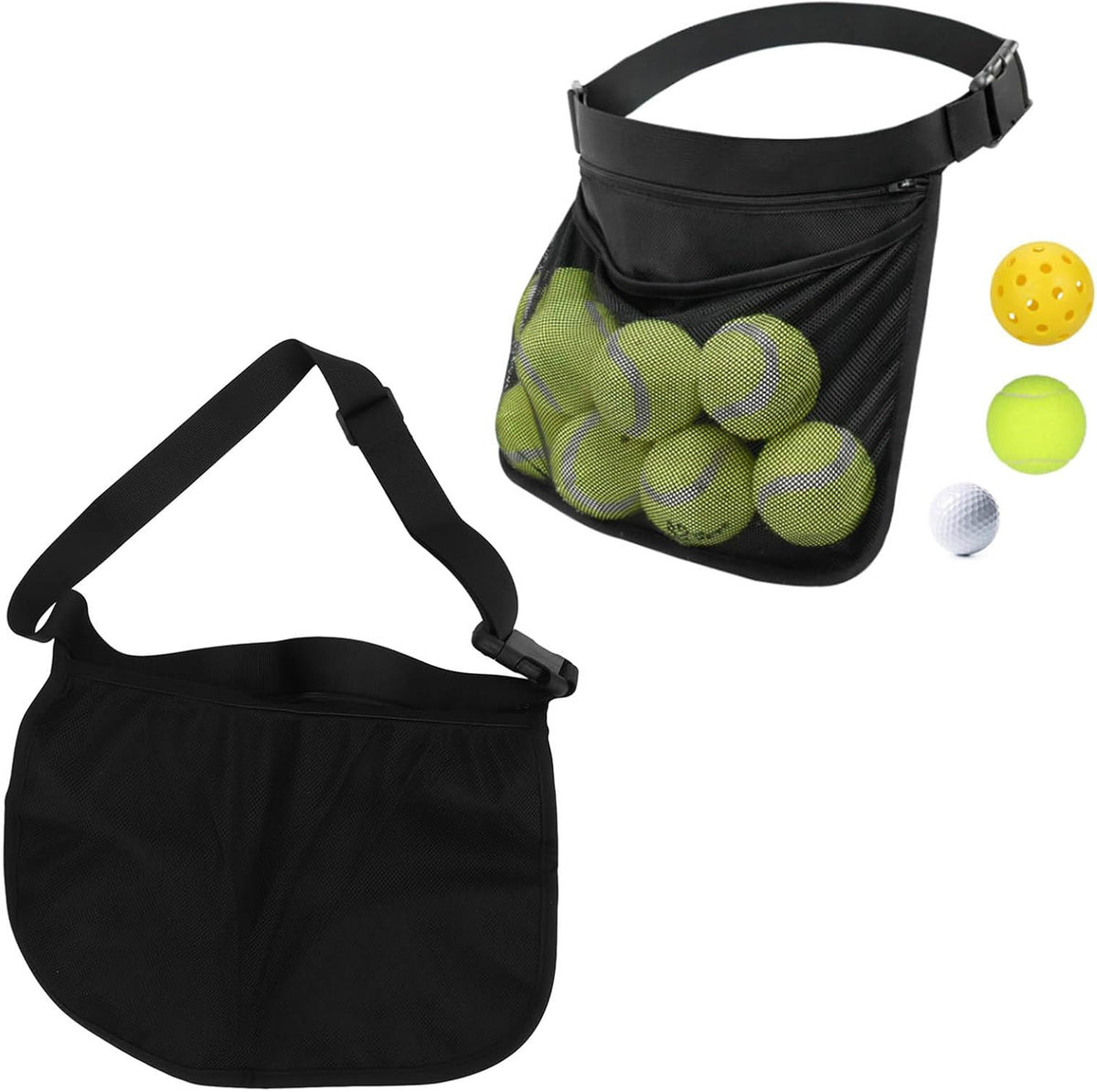 Black Oxford Cloth Waist Belt Bag Pouch Y588