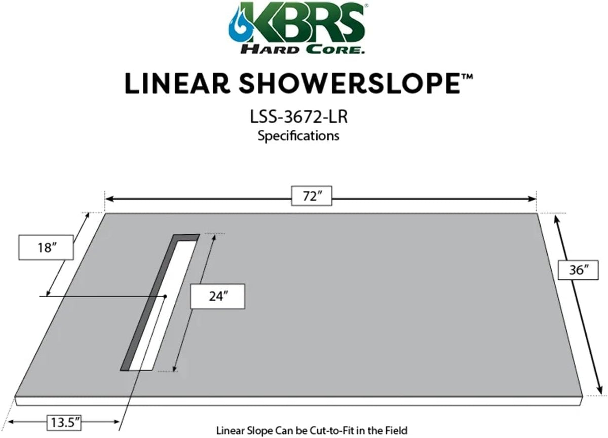 36” x 72” Linear Drain Shower Kit with ABS Drain Body S43397