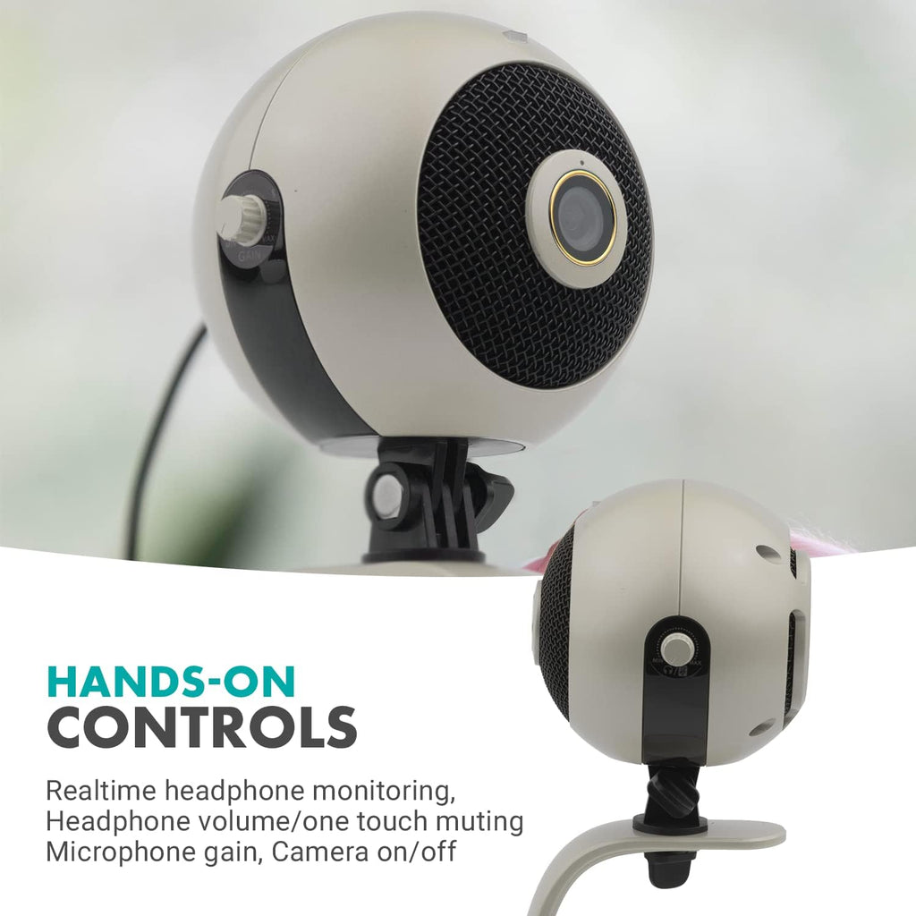 Pearl White 1080p HD Webcam and Condenser Microphone K297